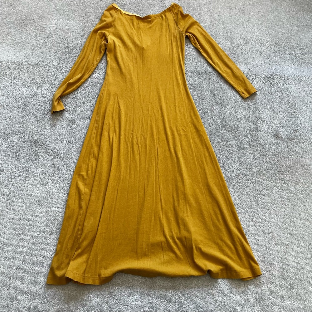 ROSETTA GETTY YELLOW MIDI/MAXI DRESS SIZE SMALL MINIMALIST CONTEMPORARY TRENDY - Picture 2 of 9